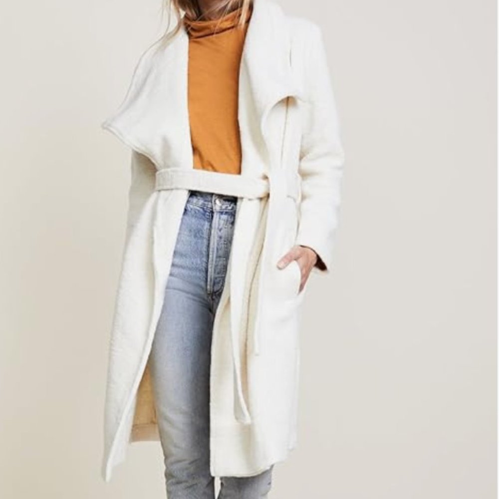 BB DAKOTA Women's Isaac Ribbed Woolen Drapey Coat